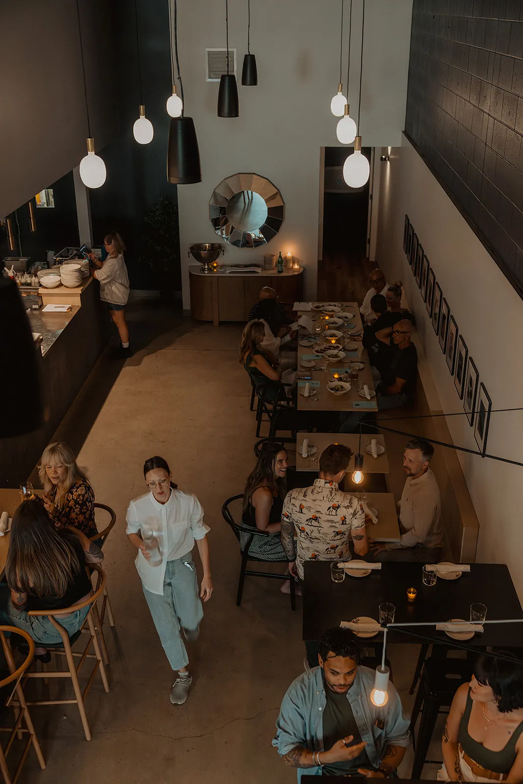 Wine glass and food at Wildling Restaurant